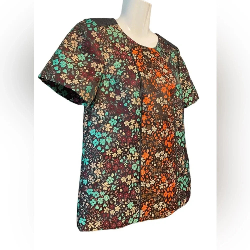 J. Crew Collection Black Label Brocade and Wool Yoke Top - Picture 2 of 10
